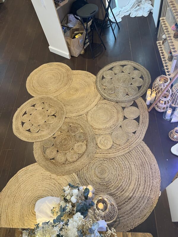 Tapis rond en jute