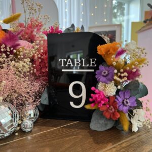 Numéro de table plexi noir
