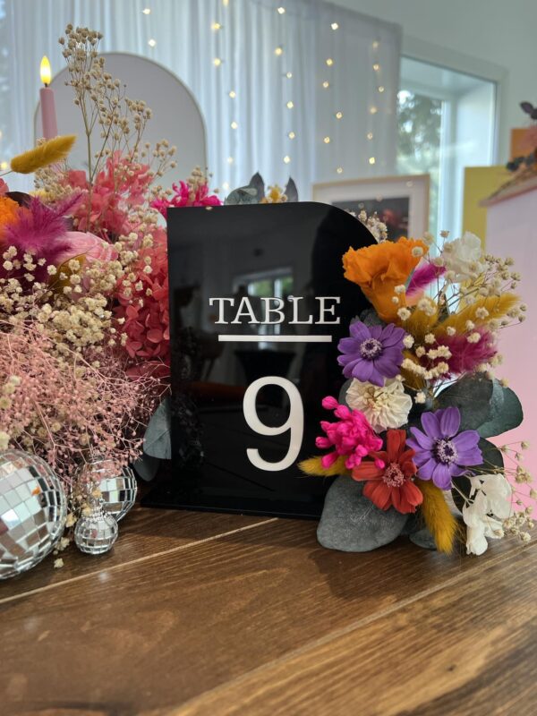 Numéro de table plexi noir
