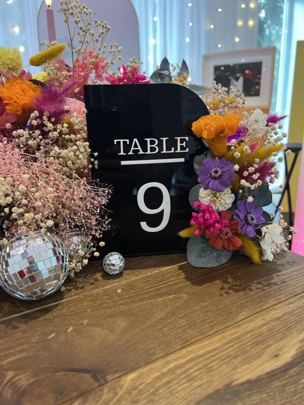 Numéro de table plexi noir – Image 2